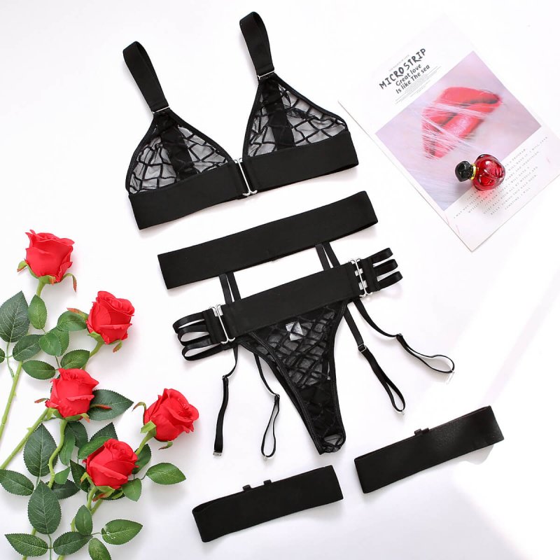See Through Mesh Lingerie Set Ladies Sexy Panty – sexy lingerie detail 4