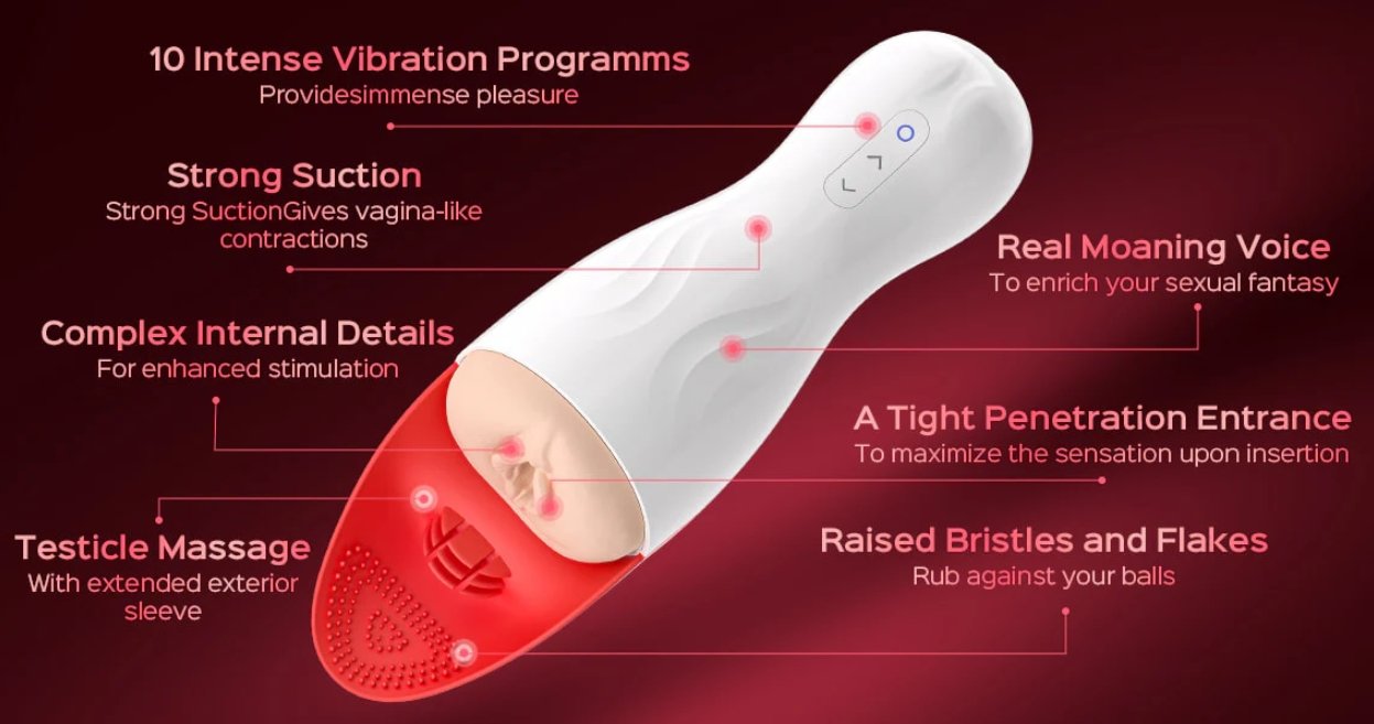 Automatic Blowjob Male Masturbator with Testicle Massage – male masturbator – product detail 4