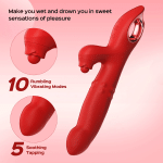 Tapping Rabbit Vibrator with Sliding Beads Ring – vibrator for women detail 4