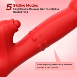 Tapping Rabbit Vibrator with Sliding Beads Ring – vibrator for women detail 3