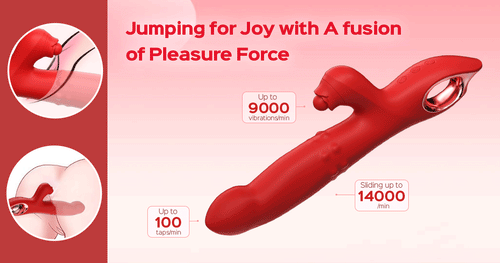 Tapping Rabbit Vibrator with Sliding Beads Ring – vibrator for women – product detail 2