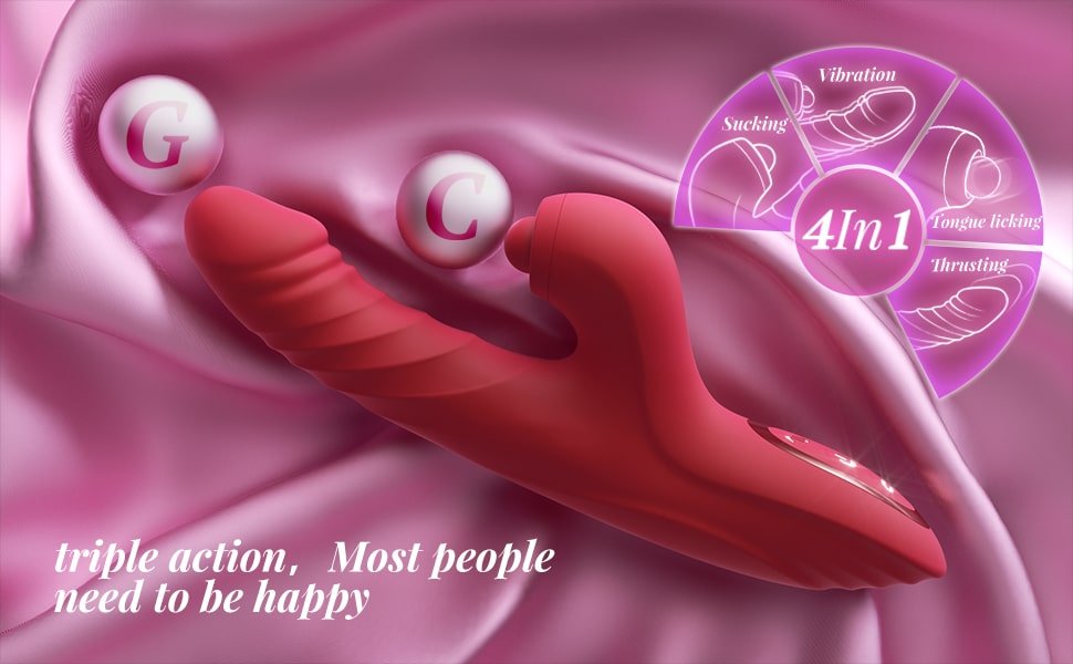 4 In 1 G Spot Thrusting & Sucking Vibrator Clitoral Stimulator – vibrator for women
