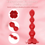 Remote Control Rose Rotating Beads Butt Plug Vibrator – anal toy detail 4