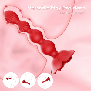 Remote Control Rose Rotating Beads Butt Plug Vibrator – anal toy detail 7