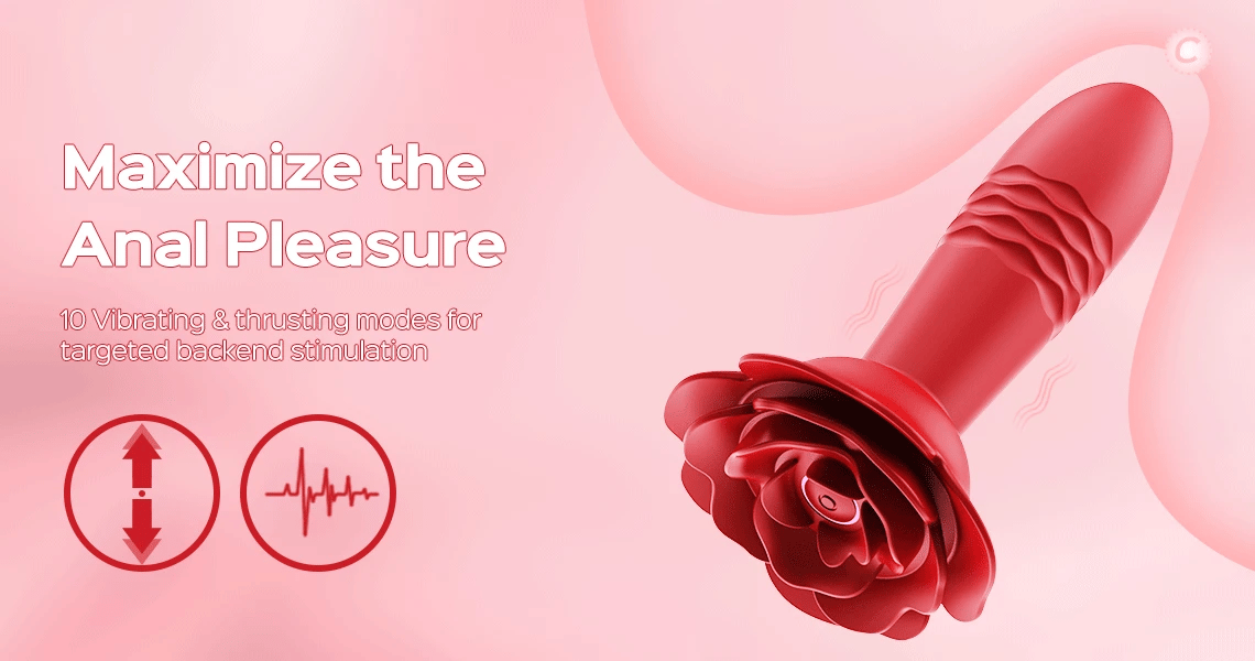 Remote Control Rose Thrusting Vibrating Anal Plug – anal toy