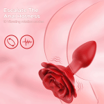 Remote Control Rose Rotating & Vibrating Butt Plug – anal toy detail 3