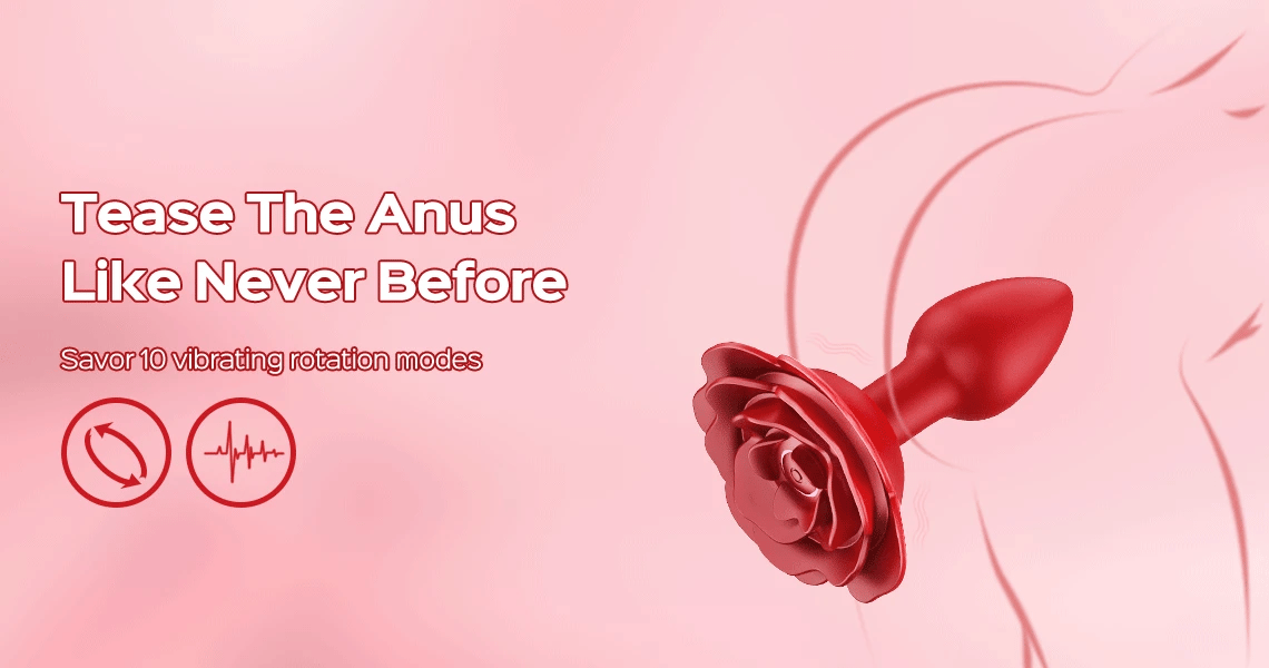 Remote Control Rose Rotating & Vibrating Butt Plug – anal toy