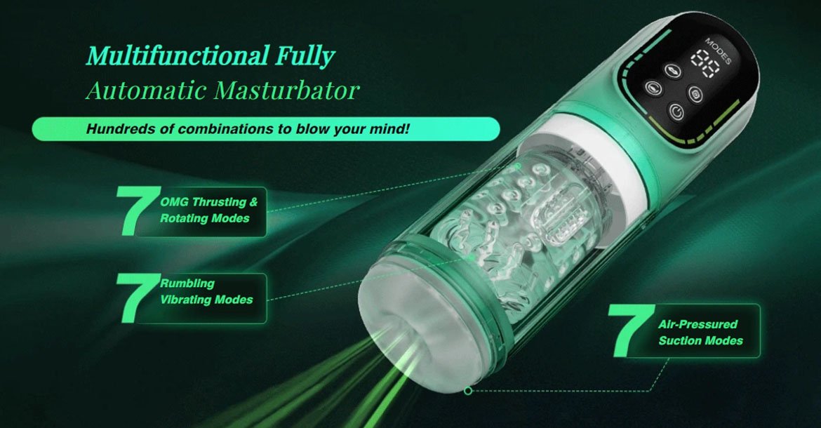 Automatic Vibrating Sucking Rotating & Thrusting Male Masturbator – male masturbator
