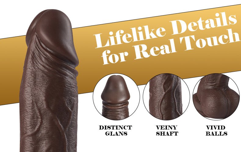 Thrusting Rotating Vibrating Realistic Black Dildo 8.70 Inch – realistic dildo – product detail 2