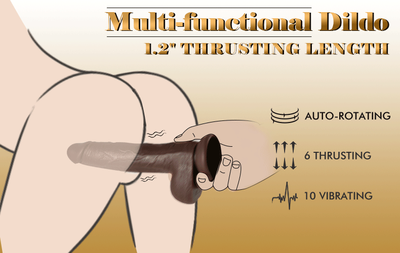 Thrusting Rotating Vibrating Realistic Black Dildo 8.70 Inch – realistic dildo