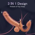 Vibrating Clitoral Strap Dildo Rabbit Ear 6.53 In – realistic dildo detail 11