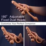 Vibrating Clitoral Strap Dildo Rabbit Ear 6.53 In – realistic dildo detail 8
