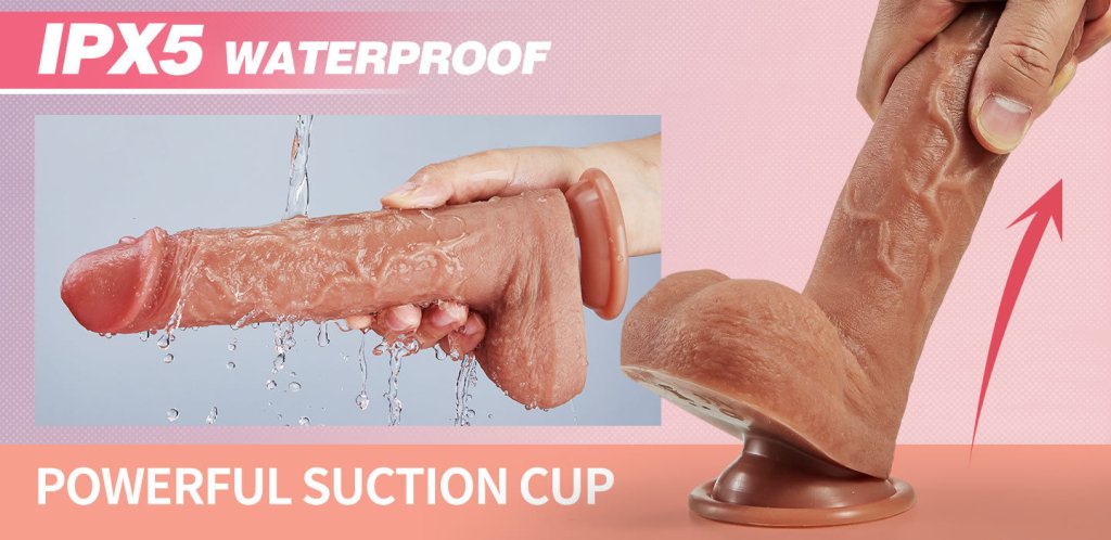 Swing Thrusting Vibrating Life-Like Dildo 9.84 Inch – realistic dildo – product detail 3