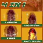 Telescoping Swinging Realistic Dildo Vibrator 8.86 Inch – realistic dildo detail 6