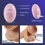 Pink Glans Thrusting Vibrating Heating LifeLike Dildo 8.66 Inch – realistic dildo detail 8