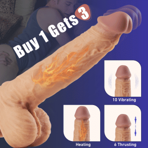 Pink Glans Thrusting Vibrating Heating LifeLike Dildo 8.66 Inch – realistic dildo detail 9