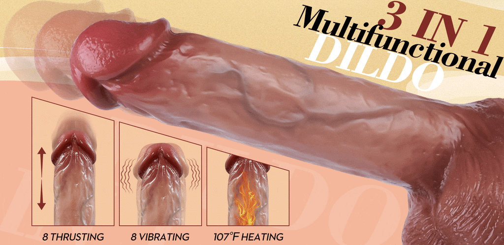 Thrusting Vibrating Heating Lifelike Dildo – realistic dildo