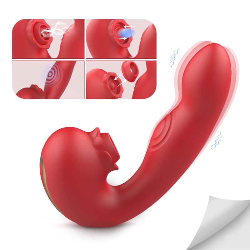 3-in-1 Sucking and Tapping Rabbit Vibrator, Silicone G-Spot Stimulator