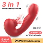 3-in-1 Sucking and Tapping Rabbit Vibrator, Silicone G-Spot Stimulator