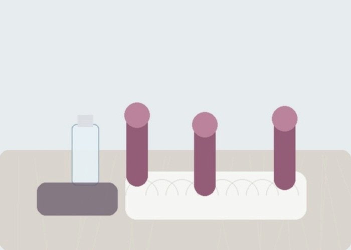 A realistic vibrator setup with different tip shapes arranged to explain angle, reach, and pressure changes.