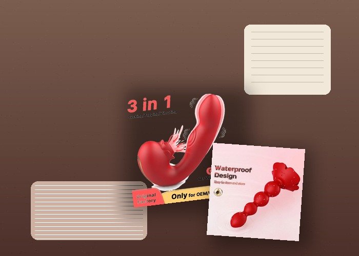 A close bedside scene with a clitoral toy, phone, charging cable, and pouch arranged to compare button lock and charging style.