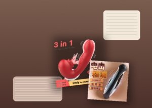 A realistic bullet vibrator, charger, pouch, folded towel, and travel case arranged on a nightstand for a travel checklist guide.