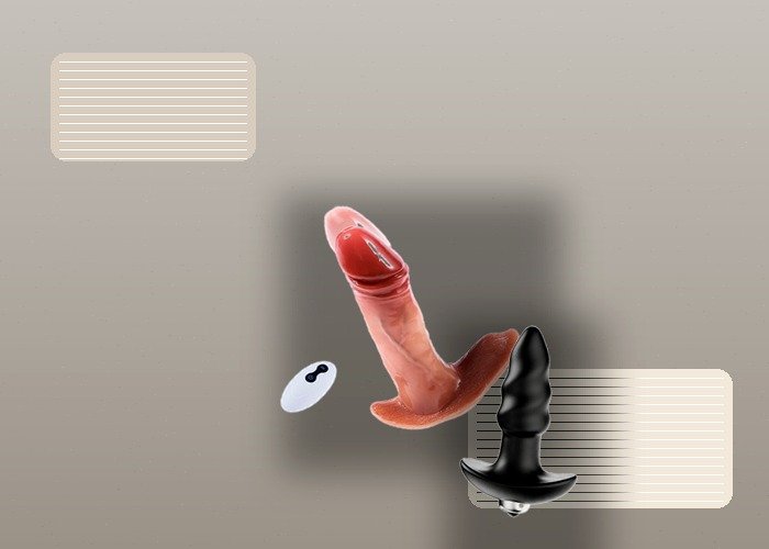 A fully dried prostate massager, pouch, towel, and lubricant arranged to show separate storage after cleaning.