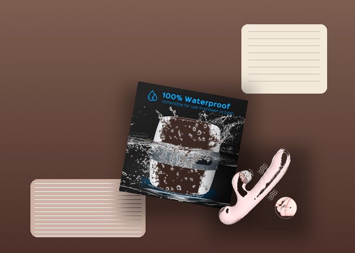 A realistic penis sleeve, lubricant bottle, towel, and storage pouch arranged on a nightstand for a texture versus thickness guide.