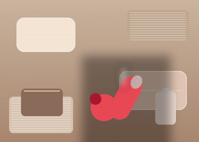 A close bed setup with pillows, lubricant, and a compact toy arranged to explain hip support and angle changes for the pretzel dip position.