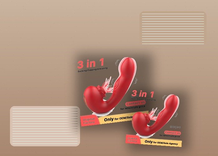 A realistic rabbit vibrator, lubricant, folded towel, and storage pouch arranged on bedding for a fit and alignment guide.