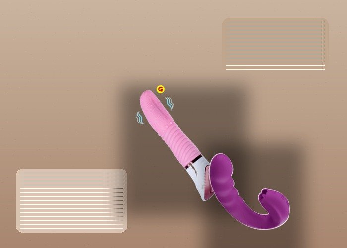 A realistic tongue vibrator, lubricant, folded towel, and storage pouch arranged on bedding for a texture and motion comparison guide.