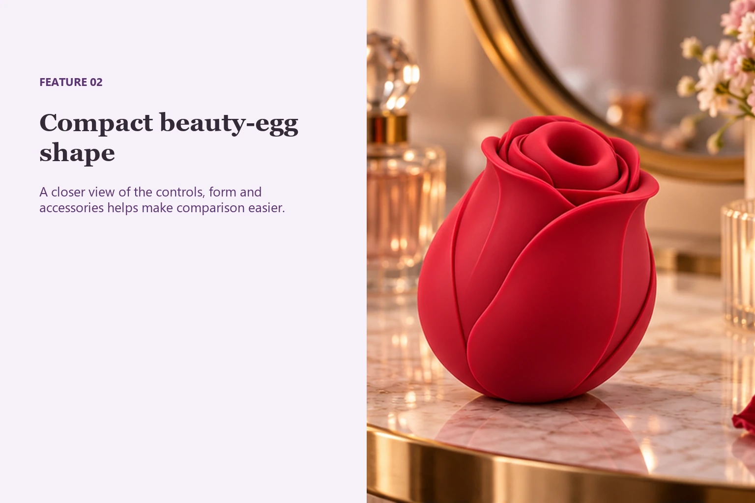 Beauty Egg Rose Suction Stimulator Compact beauty-egg shape