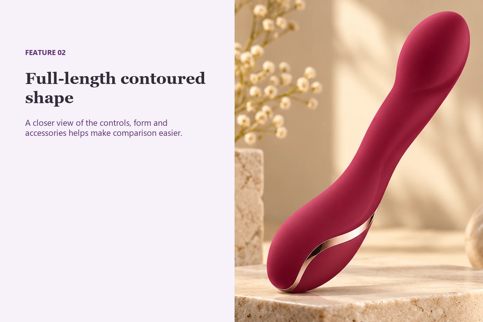 Silicone Realistic Rechargeable Vibrator Full-length contoured shape