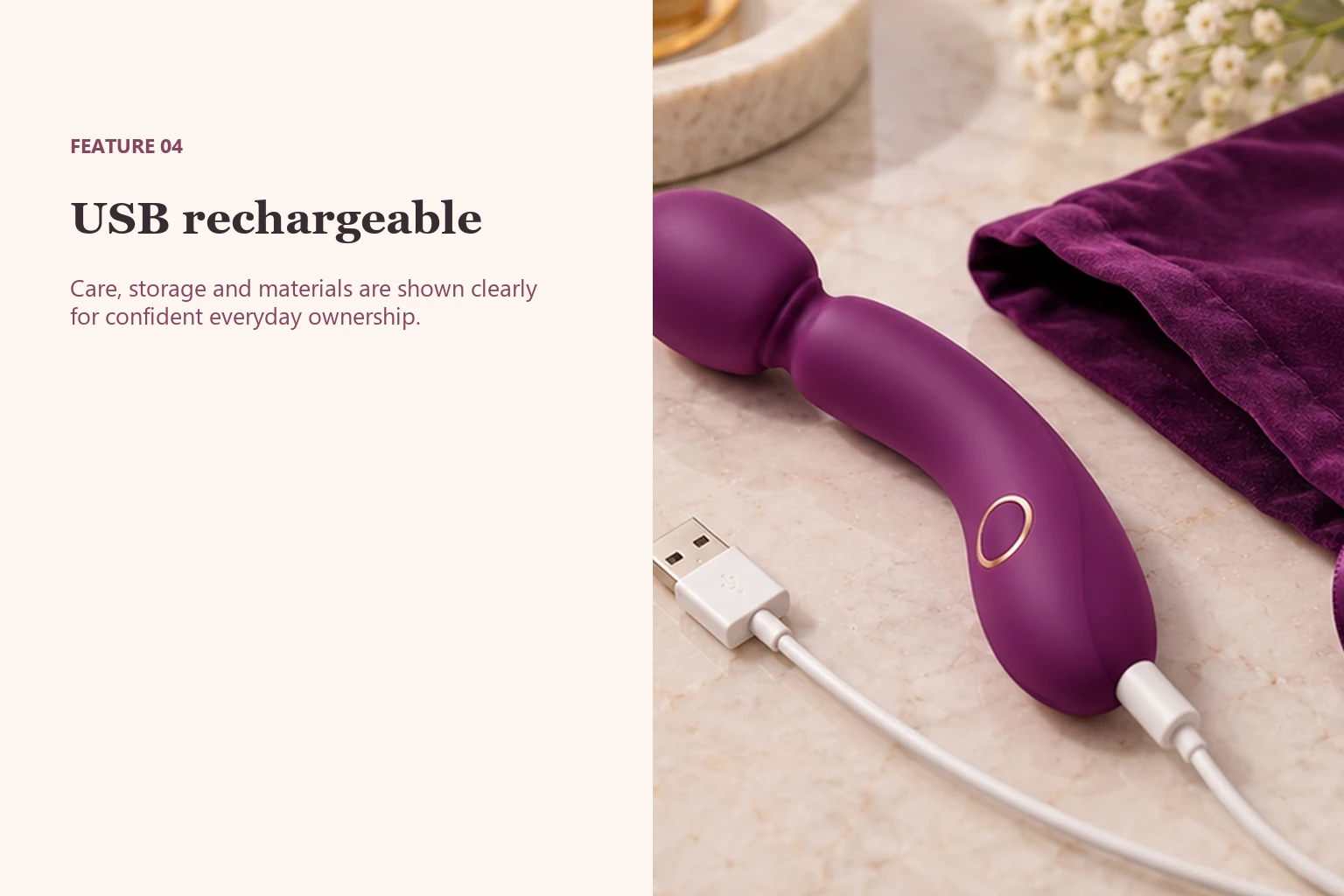 Ten-Pattern Curved Vibrator USB rechargeable