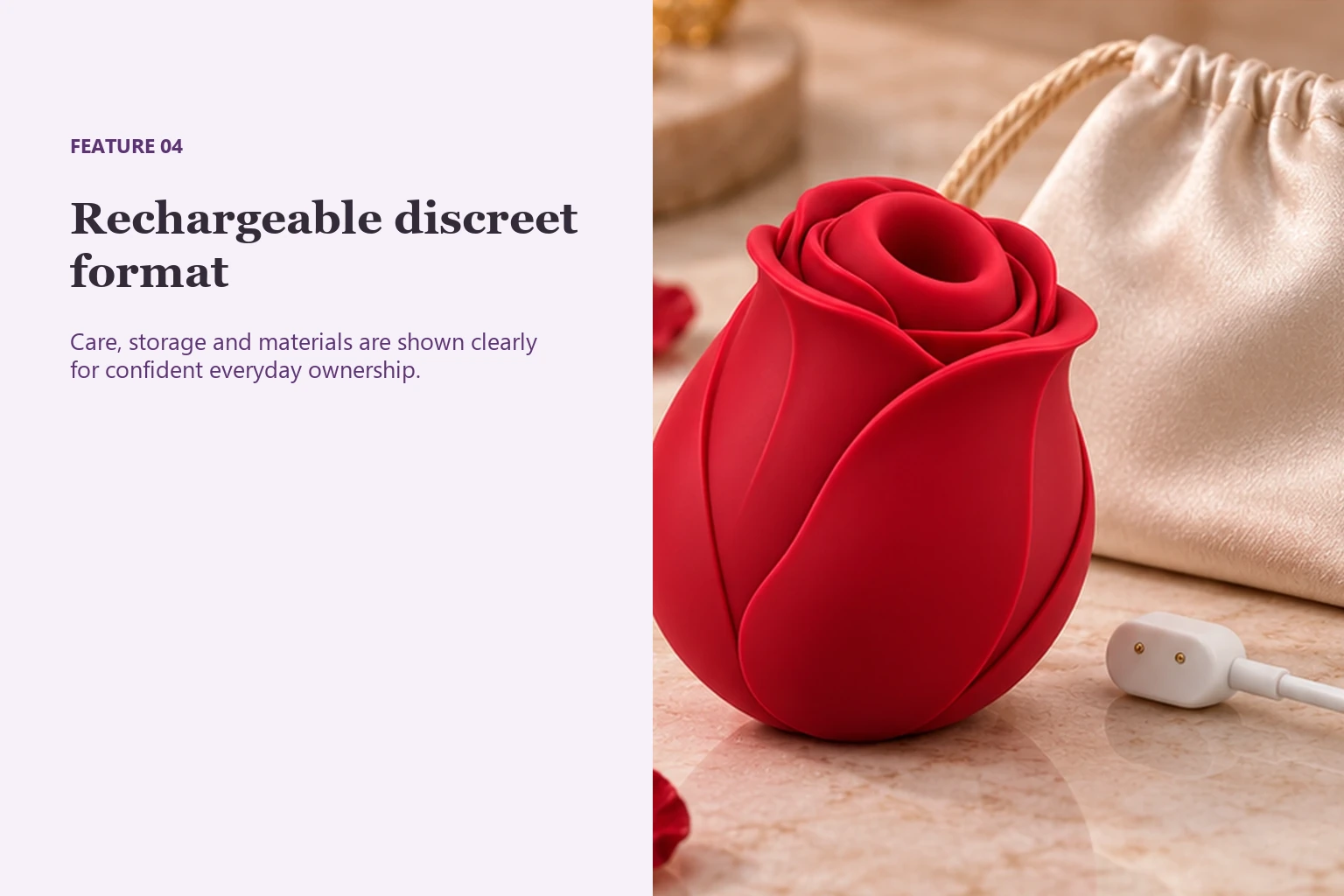 Beauty Egg Rose Suction Stimulator Rechargeable discreet format
