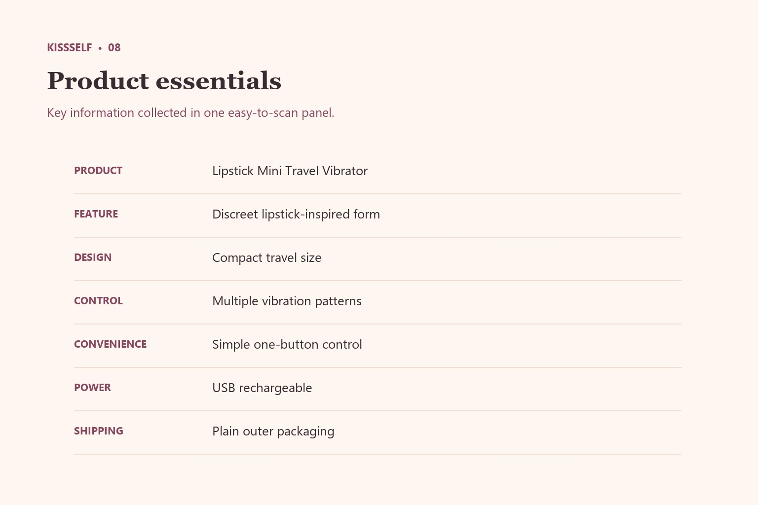 Lipstick Mini Travel Vibrator information panel 8