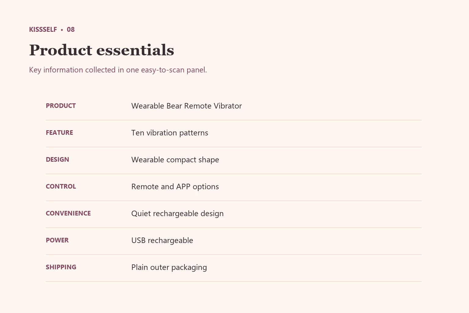 Wearable Bear Remote Vibrator information panel 8