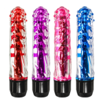 Four crystal mini vibrators isolated on a transparent background