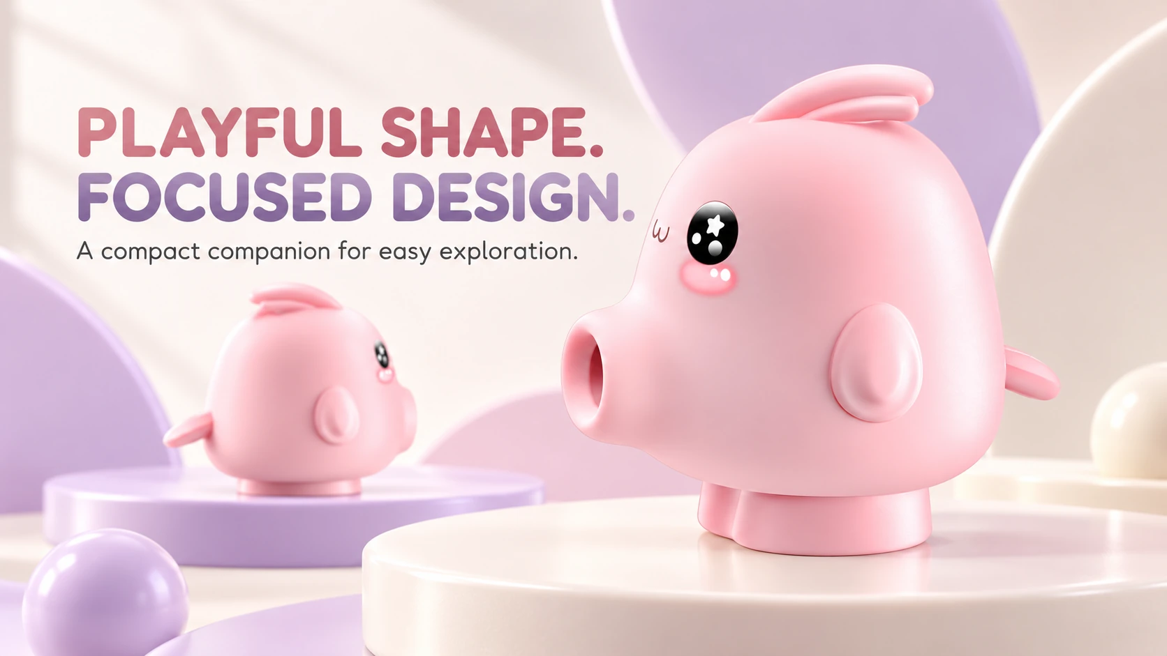 Playful shape focused design product hero