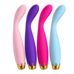Curved Crown Vibration Massager in four colors on a transparent background