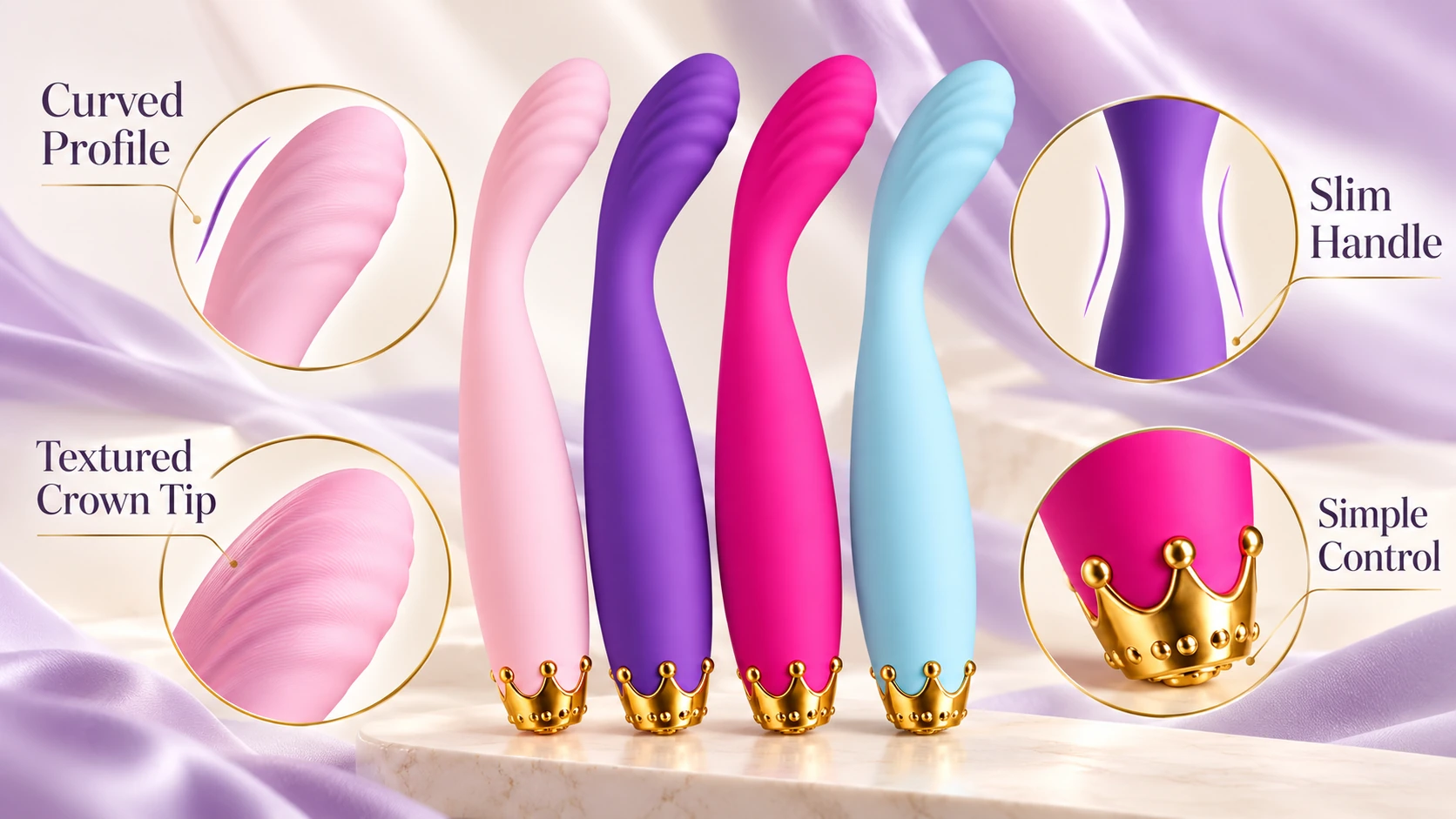 Curved profile textured crown tip slim handle and control