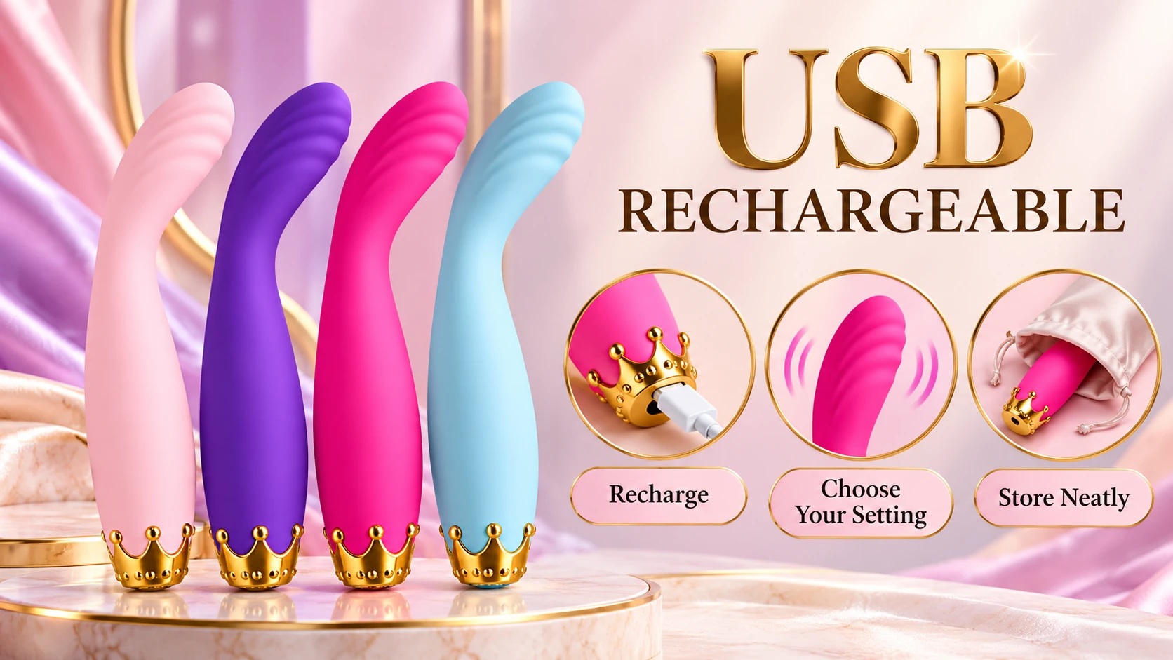 USB rechargeable operation and storage