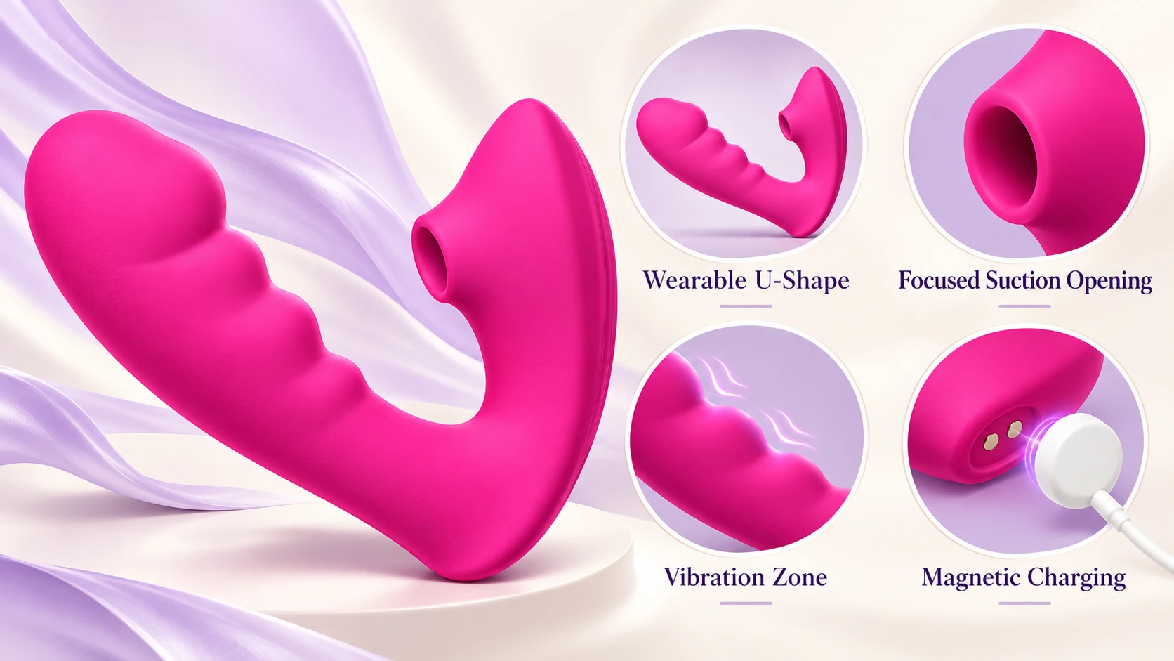 Wearable U-shape suction vibration and charging features