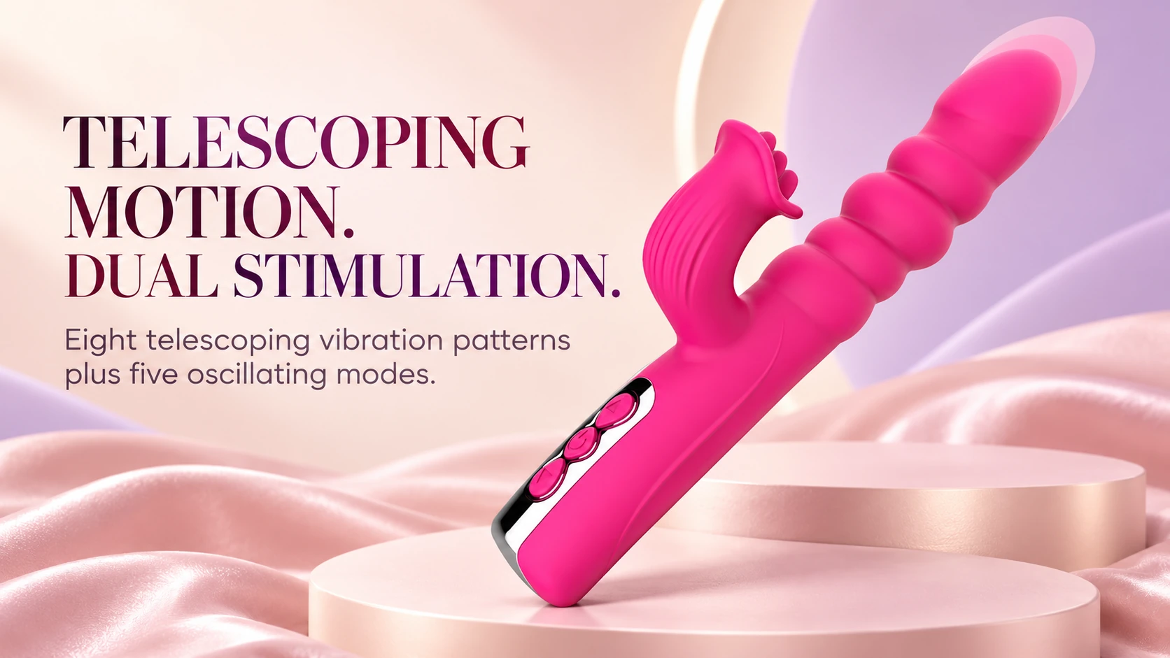 Telescoping dual-stimulation massager hero